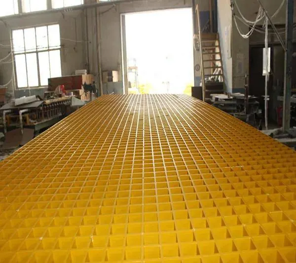 FRP grating walkways through a pulp mill process building
