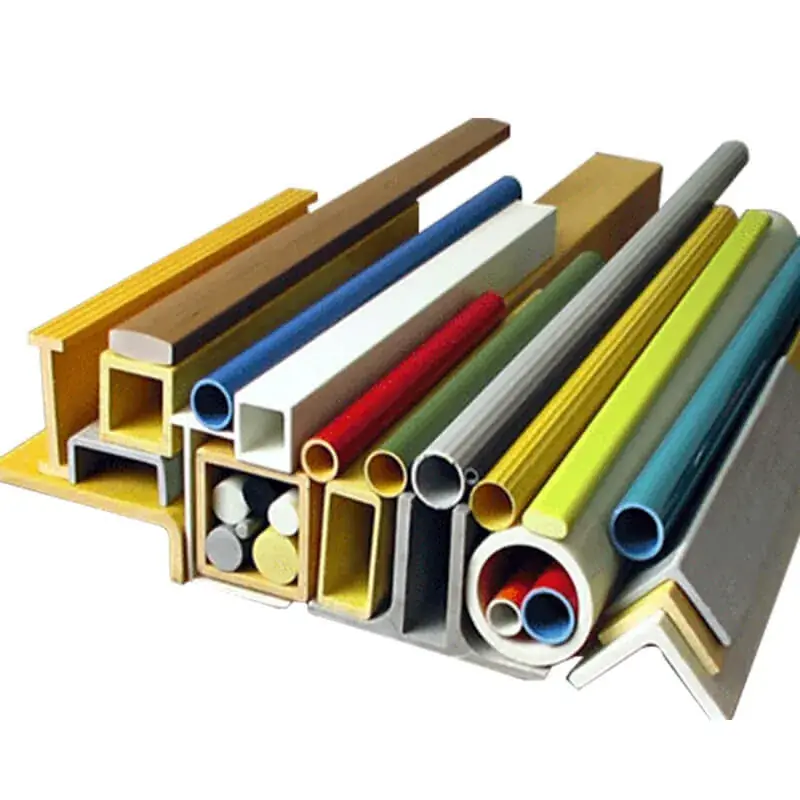 Colorful pultruded FRP profiles, non-conductive and RF-transparent, for telecom tower platforms